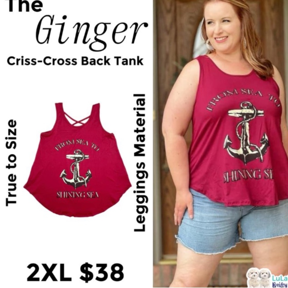 LuLaRoe Ginger Criss-Cross Back Tank